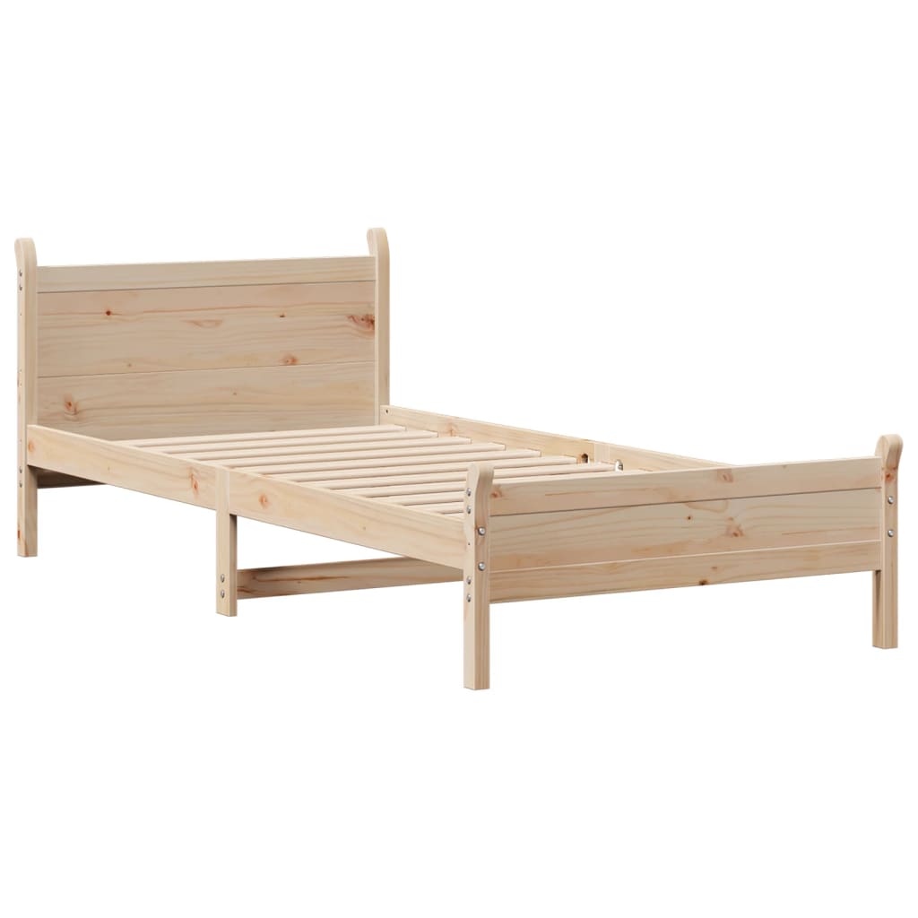 Letto senza Materasso 75x190 cm in Legno Massello Pino - homemem39