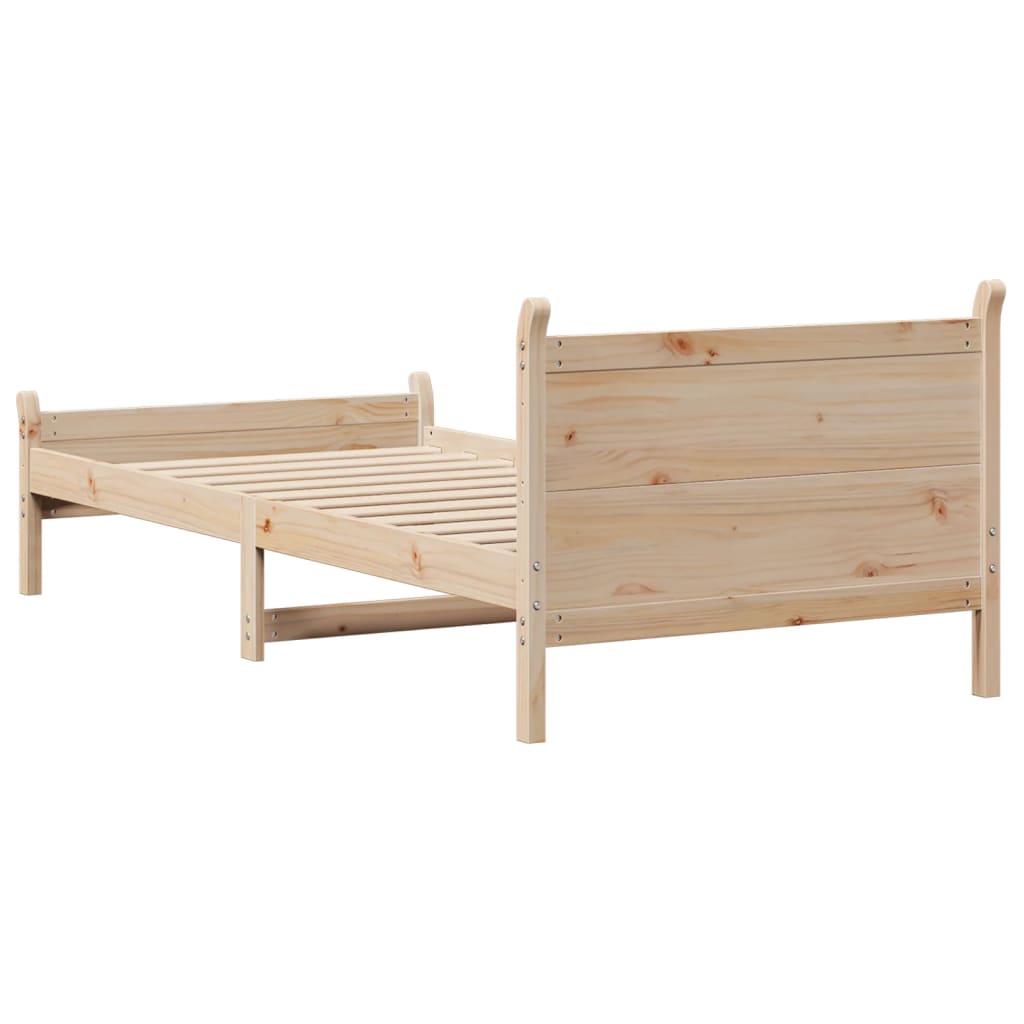 Letto senza Materasso 75x190 cm in Legno Massello Pino - homemem39