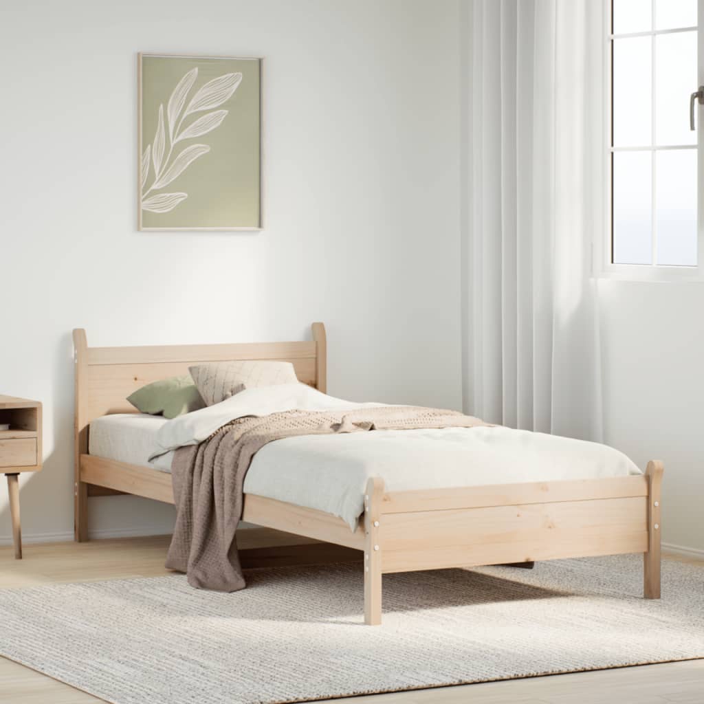 Letto senza Materasso 75x190 cm in Legno Massello Pino - homemem39