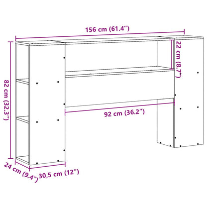 Testiera con Ripiani 150 cm in Legno Massello di Pino - homemem39