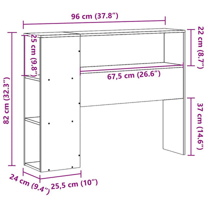 Testiera con Ripiani Bianca 90 cm in Legno Massello di Pino