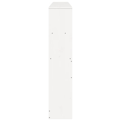 Testiera con Ripiani Bianca 180 cm in Legno Massello di Pino - homemem39