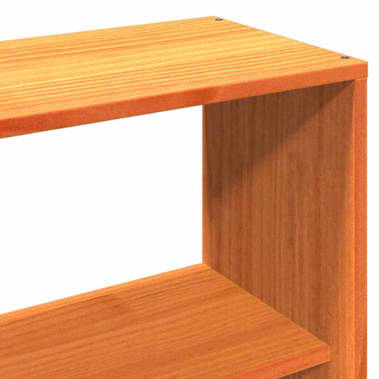 Testiera con Ripiani Marrone Cera 140 cm in Legno di Pino - homemem39