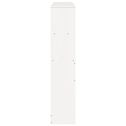 Testiera con Ripiani Bianca 120 cm in Legno Massello di Pino - homemem39