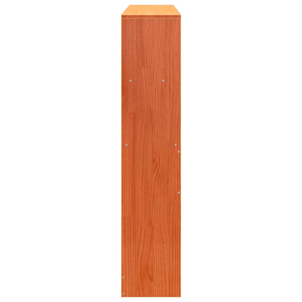 Testiera con Ripiani Marrone Cera 120 cm in Legno di Pino | homemem39