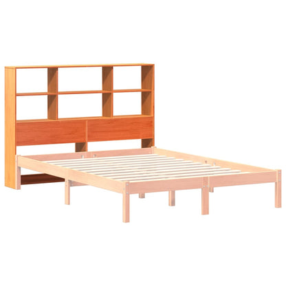 Testiera con Ripiani Marrone Cera 120 cm in Legno di Pino | homemem39