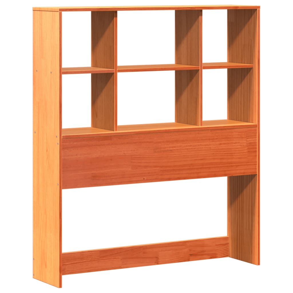 Testiera con Ripiani Marrone Cera 75 cm in Legno di Pino | homemem39