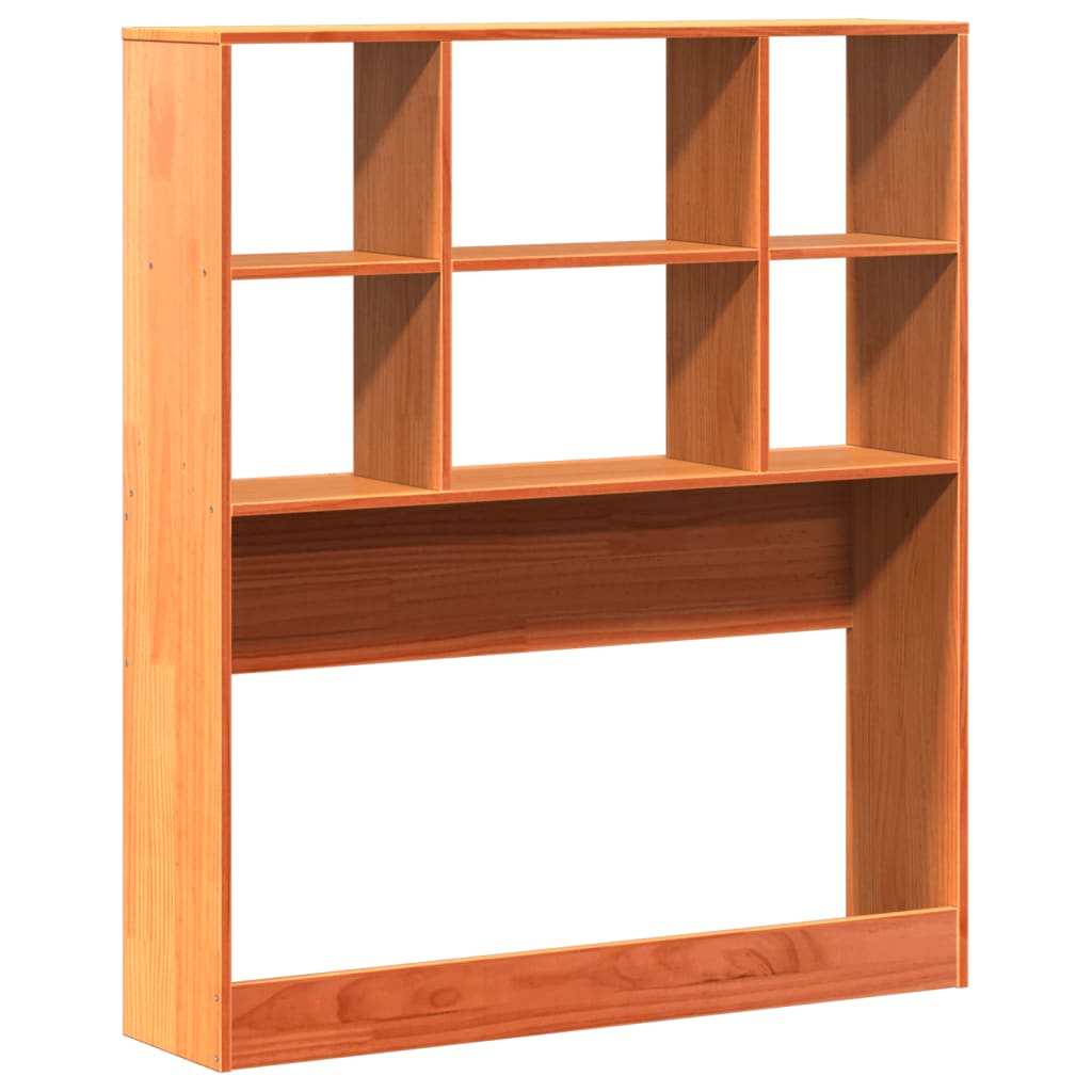 Testiera con Ripiani Marrone Cera 75 cm in Legno di Pino | homemem39