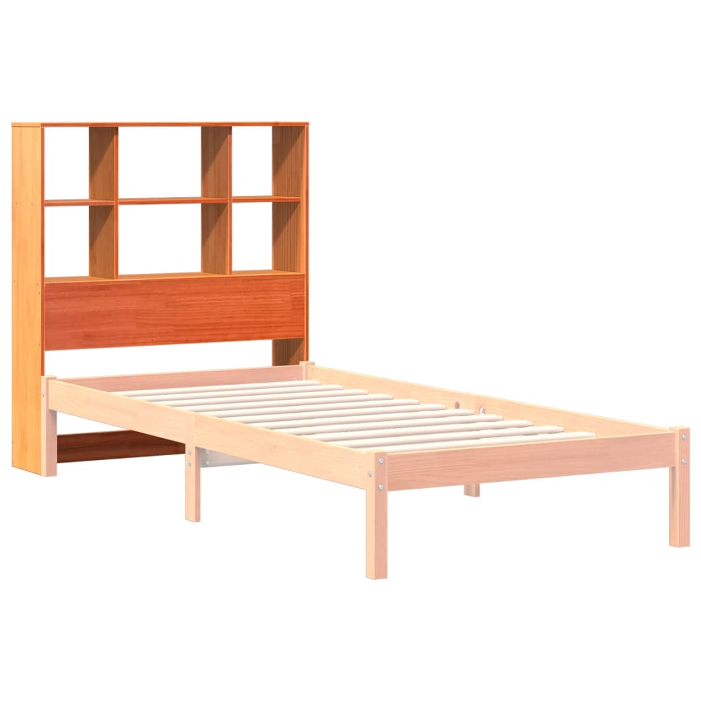 Testiera con Ripiani Marrone Cera 75 cm in Legno di Pino | homemem39