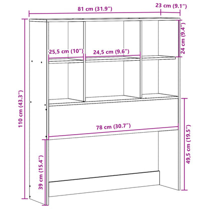 Testiera con Ripiani Marrone Cera 75 cm in Legno di Pino | homemem39