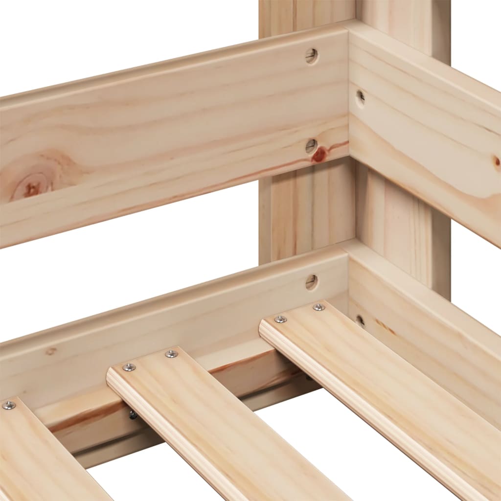 Giroletto senza Materasso 80x200 cm in Legno Massello Pino - homemem39