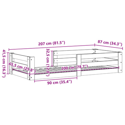 Giroletto senza Materasso 80x200 cm in Legno Massello Pino | homemem39