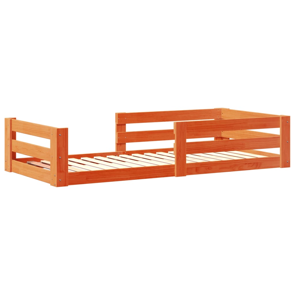 Letto senza Materasso Marrone Cera 80x200 cm Legno di Pino | homemem39