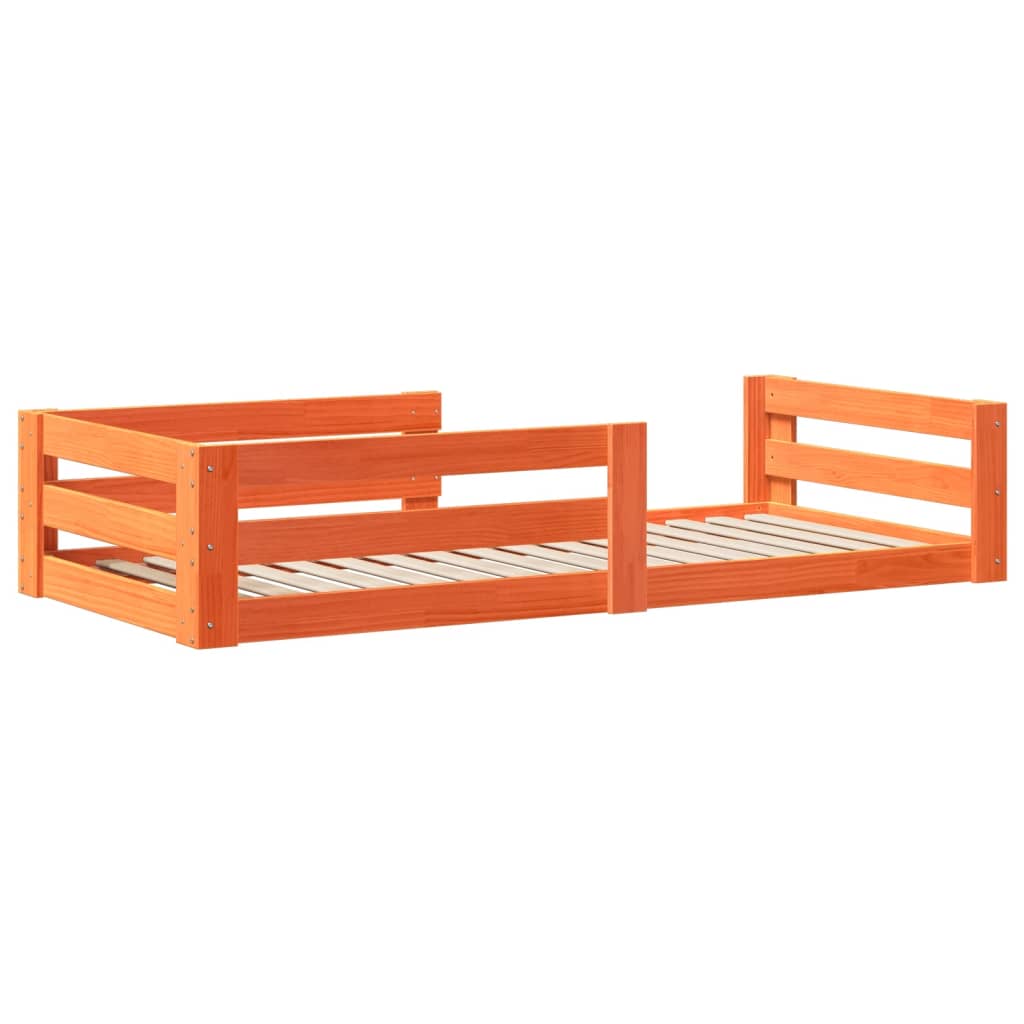 Letto senza Materasso Marrone Cera 80x200 cm Legno di Pino | homemem39
