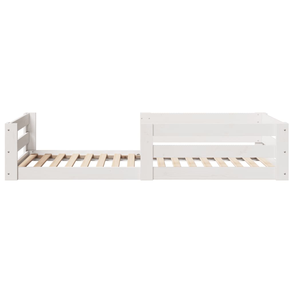 Letto senza Materasso Bianco 75x190 in Legno Massello di Pino | homemem39