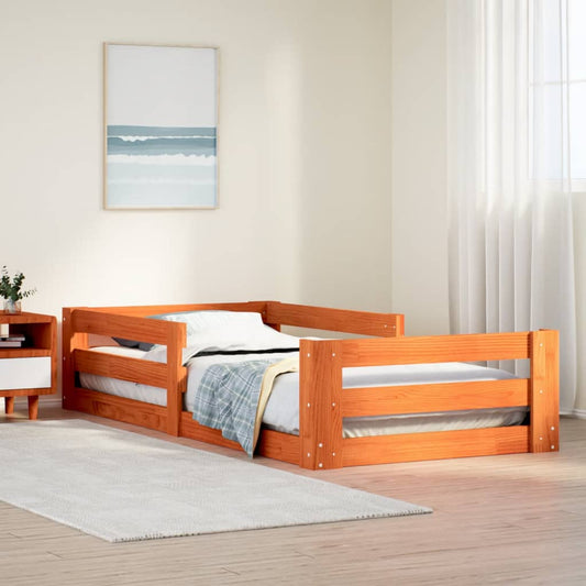Letto senza Materasso Marrone Cera 75x190 cm in Legno di Pino | homemem39