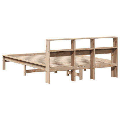 Letto Libreria senza Materasso 120x200cm Legno Massello di Pino - homemem39