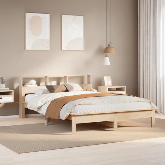Letto Libreria senza Materasso 120x200cm Legno Massello di Pino | homemem39
