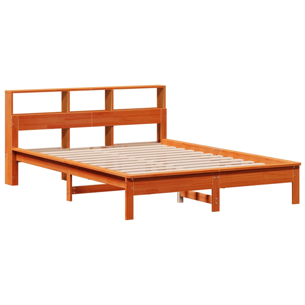 Letto Libreria senza Materasso Marrone Cera 120x200 cm in Pino | homemem39
