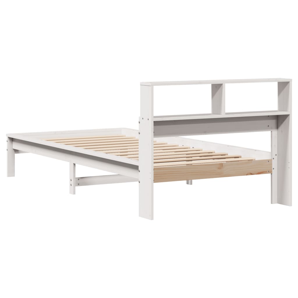 Letto Libreria senza Materasso Bianco 100x200 cm Legno di Pino - homemem39