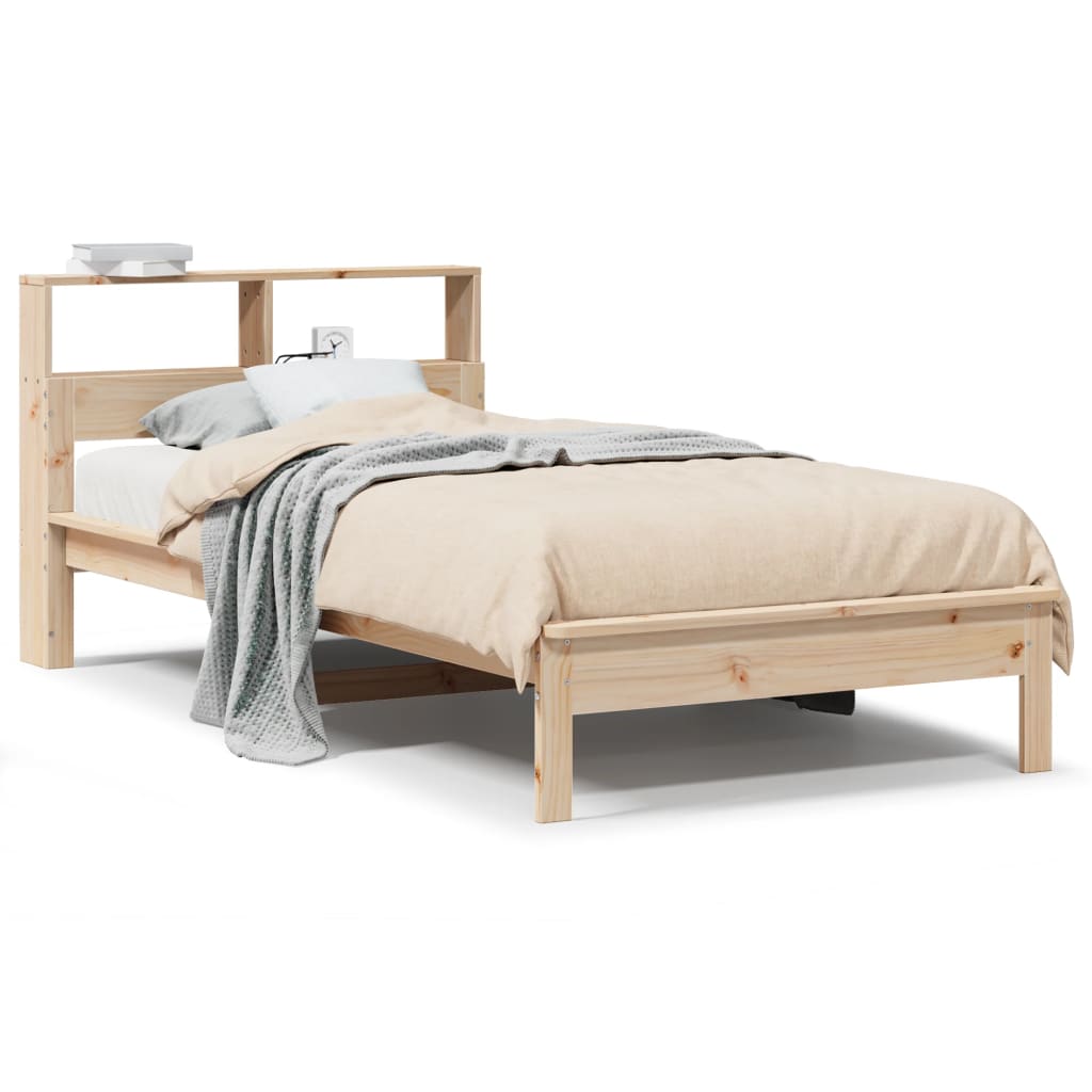 Letto Libreria senza Materasso 90x200 cm Legno Massello Pino | homemem39