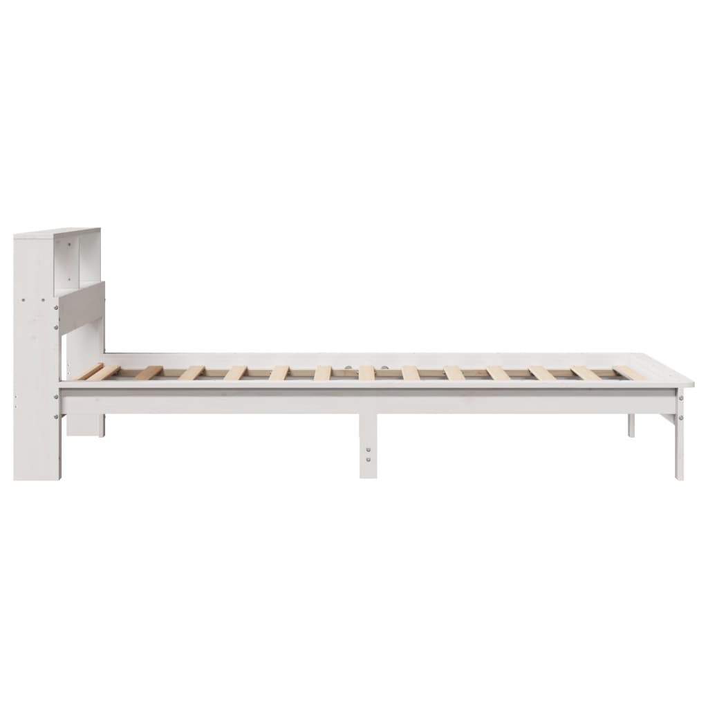 Letto Libreria senza Materasso Bianca 90x200 cm Legno di Pino | homemem39