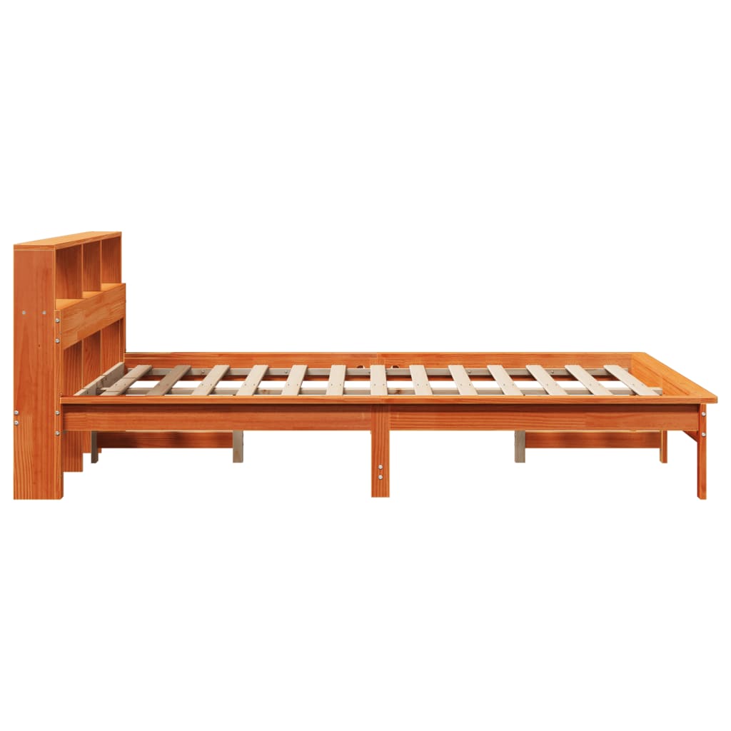Letto Libreria senza Materasso Marrone Cera 120x190 cm in Pino | homemem39