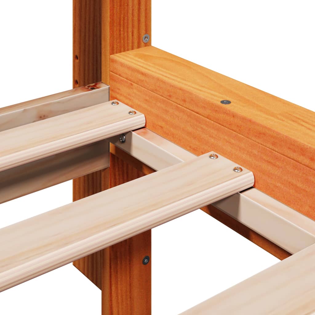 Letto Libreria senza Materasso Marrone Cera 120x190 cm in Pino - homemem39