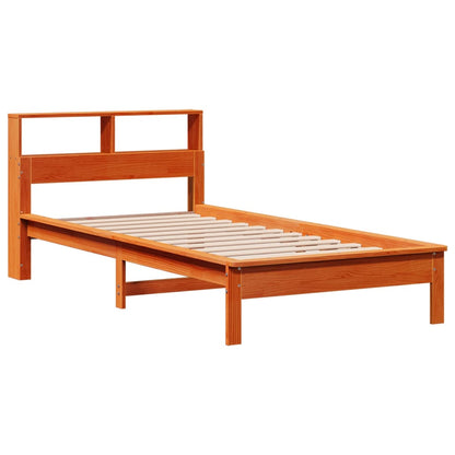 Letto Libreria senza Materasso Marrone Cera 90x190 cm in Pino - homemem39