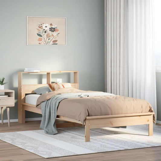 Giroletto con Libreria senza Materasso 75x190 cm in Legno Pino