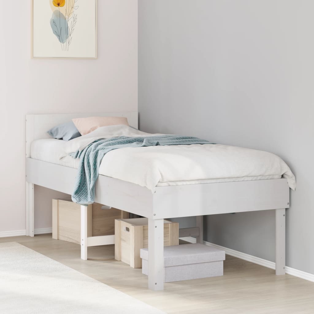 Letto senza Materasso Bianco 90x200 cm Legno Massello di Pino - homemem39