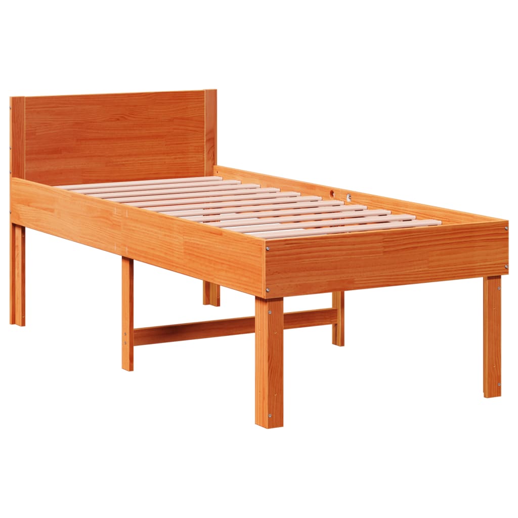 Letto senza Materasso Marrone Cera 90x200 cm Legno di Pino - homemem39