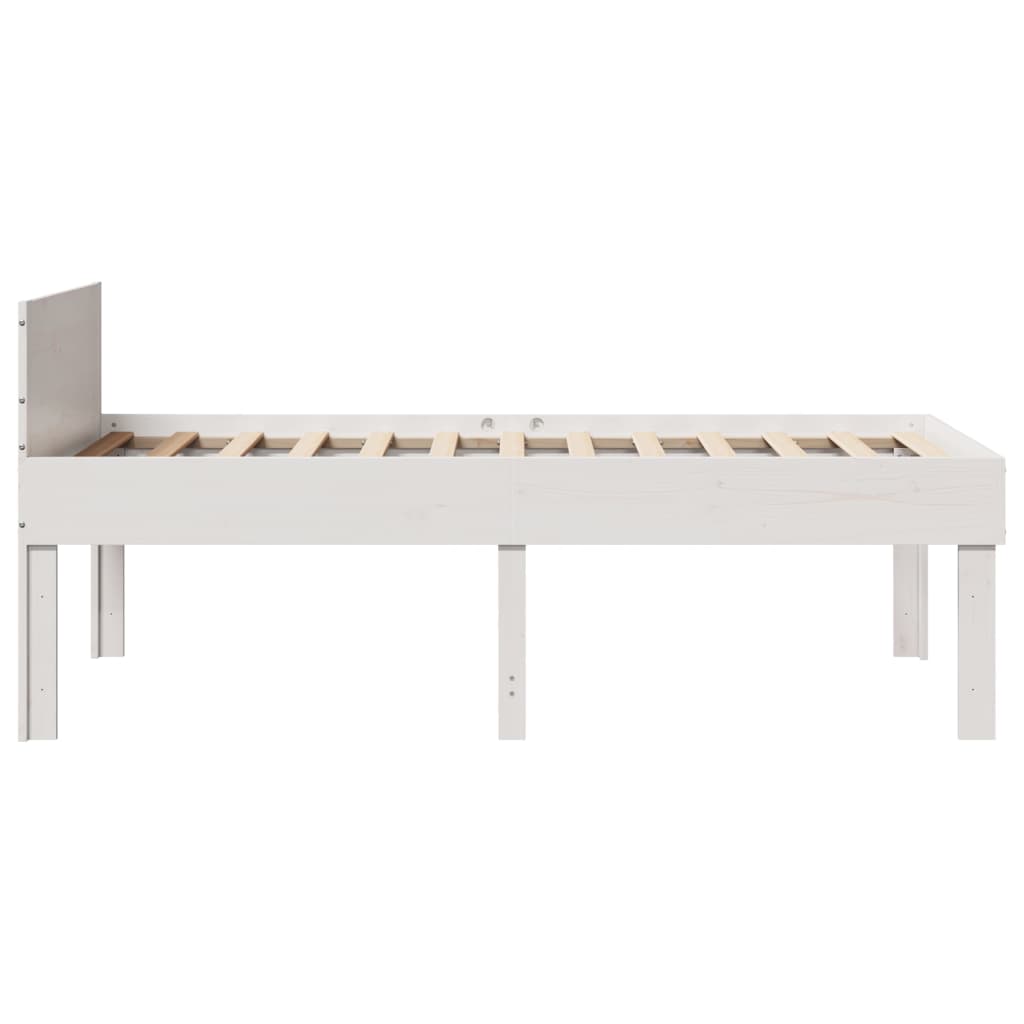 Letto senza Materasso Bianco 90x190 cm in Legno Massello Pino - homemem39
