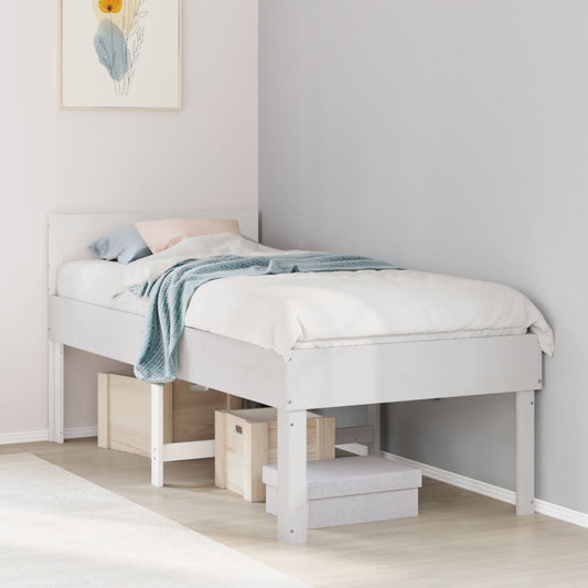 Letto senza Materasso Bianco 90x190 cm in Legno Massello Pino | homemem39