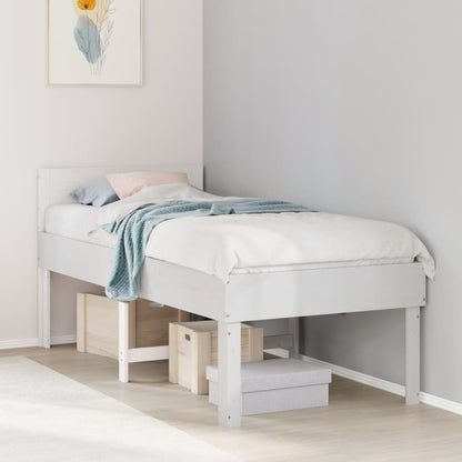 Letto senza Materasso Bianco 90x190 cm in Legno Massello Pino - homemem39