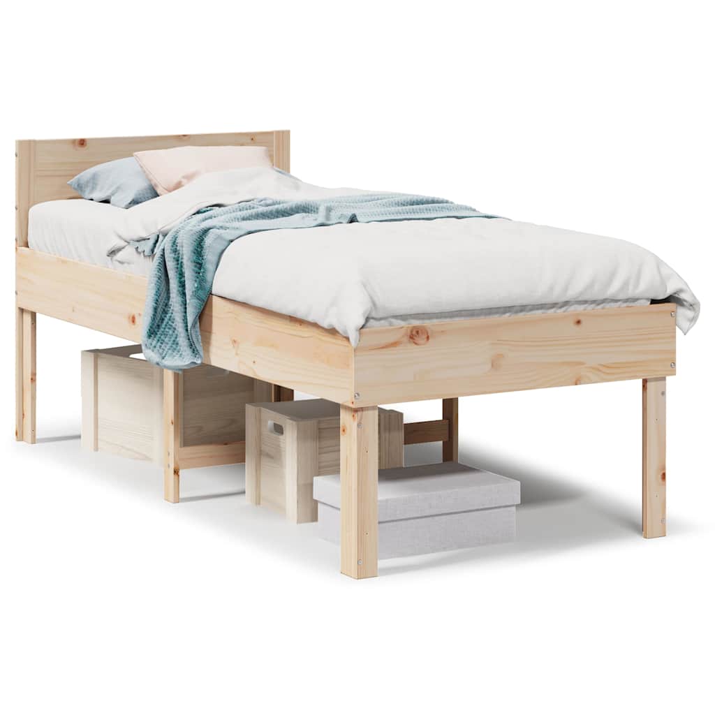 Letto senza Materasso 75x190 cm in Legno Massello Pino | homemem39