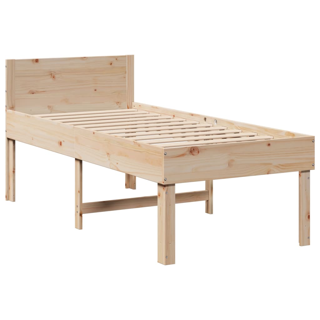 Letto senza Materasso 75x190 cm in Legno Massello Pino | homemem39