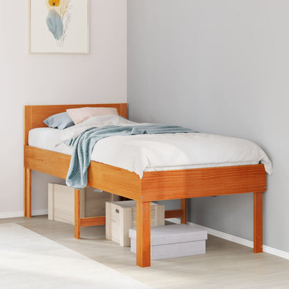 Letto senza Materasso Marrone Cera 75x190 cm in Legno di Pino - homemem39