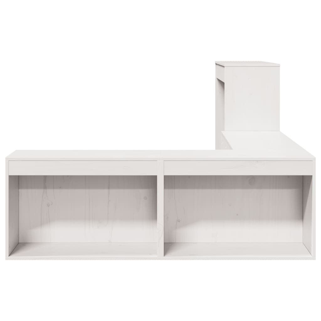 Comodino con Scrivania Bianco 232x122x75 cm in Legno di Pino - homemem39