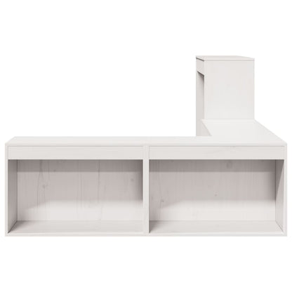 Comodino con Scrivania Bianco 232x122x75 cm in Legno di Pino - homemem39