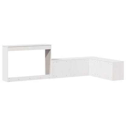Comodino con Scrivania Bianco 232x122x75 cm in Legno di Pino - homemem39