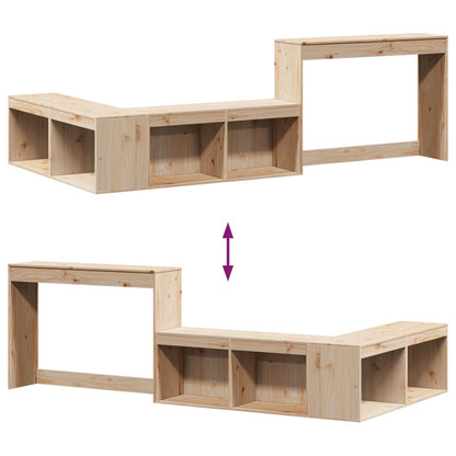 Comodino con Scrivania 222x107x75 cm in Legno Massello di Pino - homemem39