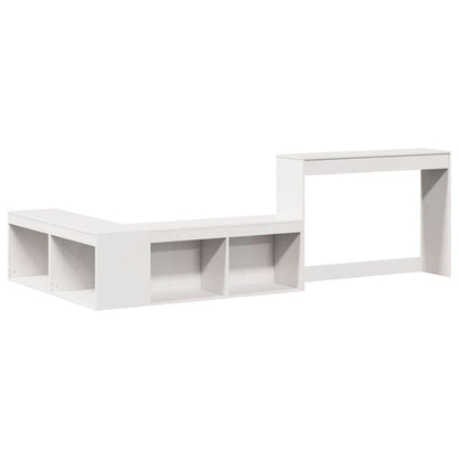 Comodino con Scrivania Bianco 222x107x75 cm in Legno di Pino - homemem39