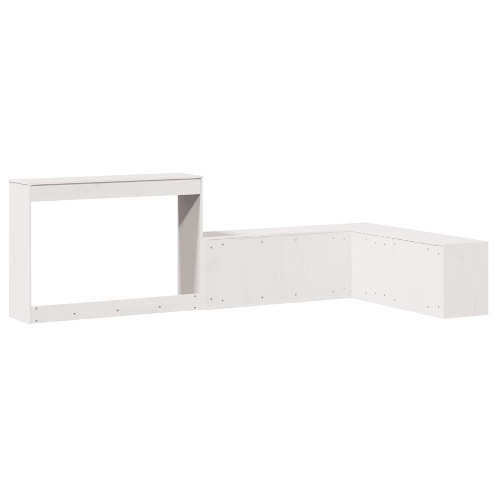 Comodino con Scrivania Bianco 222x107x75 cm in Legno di Pino - homemem39