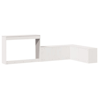 Comodino con Scrivania Bianco 222x107x75 cm in Legno di Pino - homemem39