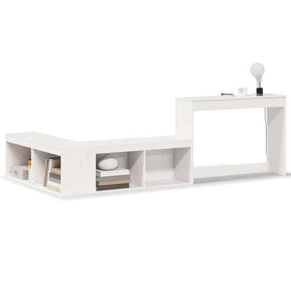 Comodino con Scrivania Bianco 232x112x75 cm in Legno di Pino - homemem39