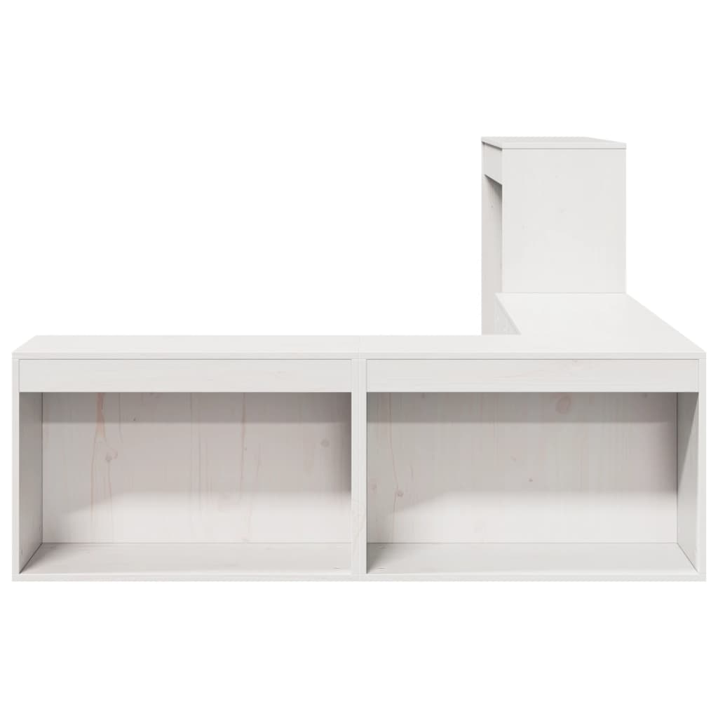 Comodino con Scrivania Bianco 232x112x75 cm in Legno di Pino - homemem39