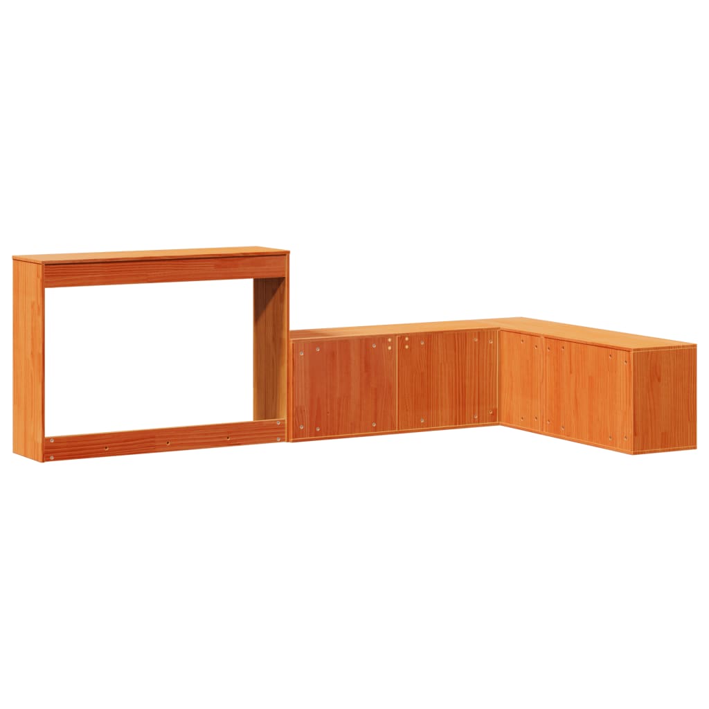 Comodino con Scrivania Marrone Cera 232x112x75 cm Legno di Pino - homemem39