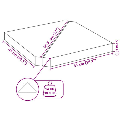 Piastre per Parasole 2 pz in Granito Triangolare 14 kg Grigio