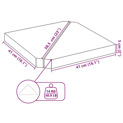 Piastre per Parasole 2 pz in Granito Triangolare 14 kg Nero